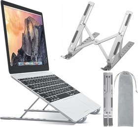 Resim Zemox Macbook ve Laptop Uyumlu Alüminyum Stand, Ayarlanabilir Yükseklik, Katlanabilir, 7-15.6 inç, Metal, Taşınabilir 