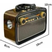 Resim Nostaljik Radyo Bluetooth Bağlantılı Müzik Kutusu Ahşap 