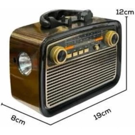 Resim Nostaljik Radyo Bluetooth Bağlantılı Müzik Kutusu Ahşap 