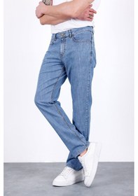 Resim HLT Jeans Erkek Yazlık Mavi Kar İnce Kumaş Regular Fit Boru Paça Esnek Likralı Jeans Hlthe001969 Mavikar 