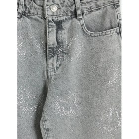 Resim LC Waikiki Lcw Kids Karışık Wideleg Kelebek Taşlı Kız Çocuk Jean Pantolon 