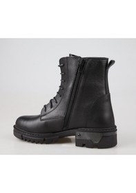 Resim Castle Black 92537 Hakiki Deri Siyah Kadın Bot Siyah 