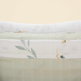 Resim Bebek Bakım Çantası - Açık Yeşil Muslin - Yapraklar 