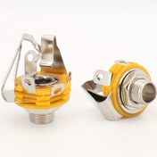 Resim Aktif Pasif Stereo Jack Ses Takı, 6.35mm Arayüz, Alaşım Malzeme, Sarı Renk, Elektrikli Gitar, Elektrikli Bass, Bass için 