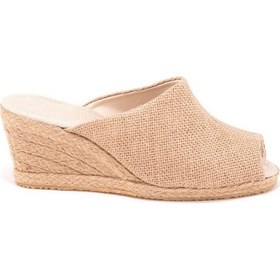 Resim Star Tombis Gerçek Elişi Hasır El Işi Kadın Keten Günlük Terlik Handmade Hasır Kahverengi 