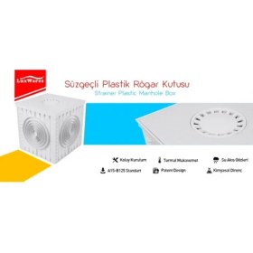 Resim Luxwares 50X50 Süzgeçli Plastik Rögar Menhol Kapak ve Çerçeve 