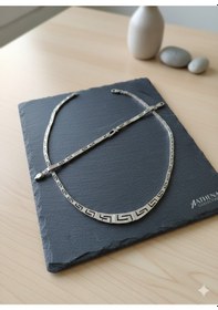 Resim Zirkon Kaplamalı Gümüş Set Beyaz 