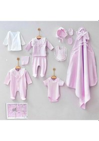 Resim Candar Dantelli Kız Bebek 10 Parça Kız Bebek Hastane Çıkışı Kutulu Pembe 