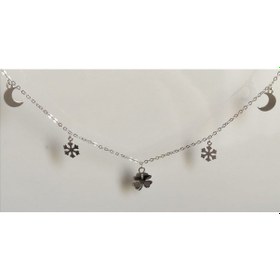 Resim Omar Silver Kadın Kar ve Ay Modelli Kolye Rodyumlu (504190495) 