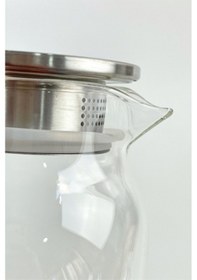 Resim River World Isıya Dayanıklı Borosilikat Ve Metal Kapaklı 1,5 Lt'lik Cam Sürahi 
