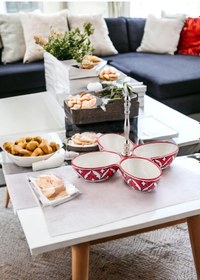 Resim The Mia Corallo Çerezlik Kırmızı 4 Bölmeli 28x28x21 Cm 