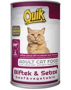Resim Quik Adult Biftek ve Sebzeli Yetişkin Kedi Konservesi 415 Gr 