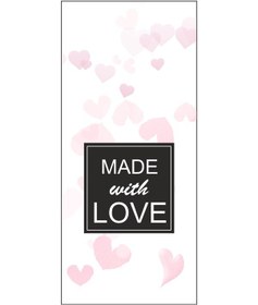 Resim Madewith Love 9.5X4.5 CM Hediye Kartı 50 Adet 