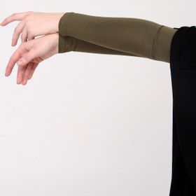 Resim manolyaşal islamic hijab Likralı Kaymayan Kurtarıcı 1 Çift Tesettür Kolluk Haki 