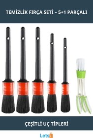 Resim Letsii 5'li Çok Fonksiyonlu Araba Temizlik Detay Fırçası Seti 