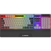Resim Rampage Carbon Pro Gri/siyah Wireless Outemu Red Swich Q Gaming Oyuncu Klavye Bilek Destekli Red Switch Rgb 