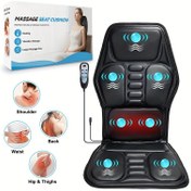 Resim EHOMEMASSA Ergonomik Masaj Koltuk Minderi - Ayarlanabilir Bel Desteği, 7 Masaj Modu, Siyah Deri, C-Tipi Fiş (220V) Ev ve Ofis Kullanımı için Erkekler & Kadınlar 