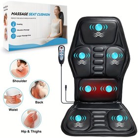 Resim EHOMEMASSA Ergonomik Masaj Koltuk Minderi - Ayarlanabilir Bel Desteği, 7 Masaj Modu, Siyah Deri, C-Tipi Fiş (220V) Ev ve Ofis Kullanımı için Erkekler & Kadınlar 