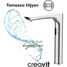 Resim Creavit Fotoselli Uzun Lavabo Bataryası Tek Su Girişli ES6500 