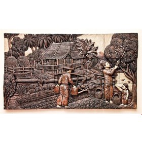 Resim 3 Boyutlu Bakır Kabartma Görünümlü Duvar Kağıdı Boy 230 En 260 