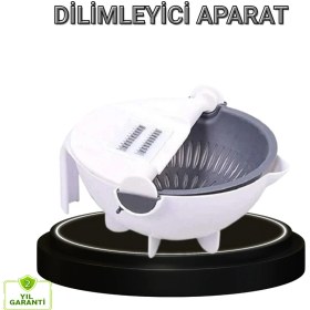Resim Datatek Çok Fonksiyonlu Döner Rende Süzgeç Hazneli Ergonomik Sebze Doğrayıcı 
