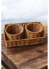 Resim 2 Bölmeli Kaşıklık Plastik Örme Kaşıklık 304 