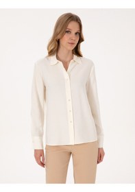Resim Pierre Cardin Kadın Beyaz Gömlek Desenli 50318219-vr259 Beyaz 