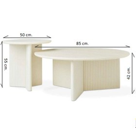 Resim Most Wooden 2'li Set Orta Sehpa %100 Mdf Aytaşı Kahverengi - Siyah 