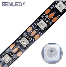 Resim 5 V Adreslenebilir Ws2812b Argb Pixel Şerit Led M60 Led 1 M Magic Led 