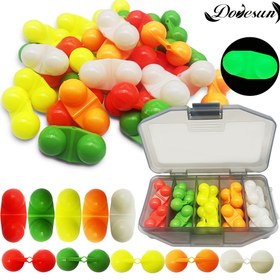 Resim Doovesun 25/40 Adet Balıkçıgülü Plastik Kabuklu Çift Tıngırdatan Boncuklar, 3.05 cm İç Halkalı Kalın Rigler ve Yemler için Çekmece Balığı Plastik Tıngırdatma Boncuğu, 5 Renk 