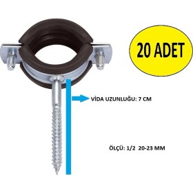 Resim Unco Trifonlu Kelepçe 3/4 25-28 mm (20 Adet) 