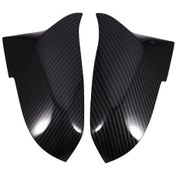 Resim Xiaaokeji 1 Çift Karbon Fiber Araba Dikiz Aynası Kapağı Kapağı Bmw F20 F22 İçin 