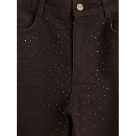 Resim LC Waikiki Lcw Kids Kahverengi Wideleg Taşlı Kız Çocuk Jean Pantolon 