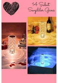 Resim Cn Sevgililer Gününe Özel Romantik Kristal Gece Lambası Sevgiliye Hediye Çok Renkli 
