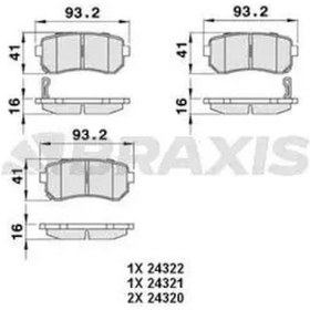 Resim Kia Soul Arka Fren Balatasi 2015-2018 Braxıs Ab0065 