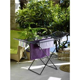 Resim UltraNova Kalın Borulu Siyah Kanatlı Çamaşır Kurutma Askısı 