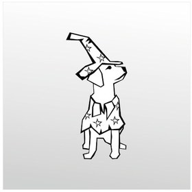 Resim Folyo Sticker Tatlı Köpek 200cm Uzunluk Siyah 