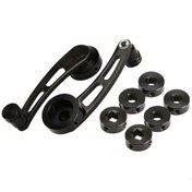 Resim Mufunye Çift Evrensel Araba İç Aksesuar Siyah Boyalı Alüminyum Manuel Pencere Ve Krank Kolu Seti 