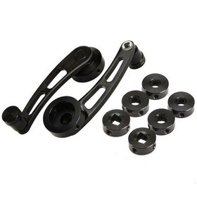 Resim Mufunye Çift Evrensel Araba İç Aksesuar Siyah Boyalı Alüminyum Manuel Pencere Ve Krank Kolu Seti 