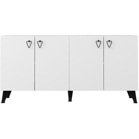 Resim 8199-1dd Kb150 Konsol, Tv Ünitesi Beyaz-siyah Beyaz-siyah 