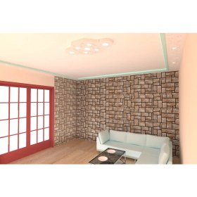 Resim Motifpiyer Tavan LED Spotlu Göbeği-44-55 x 95 cm-Sekizgen 