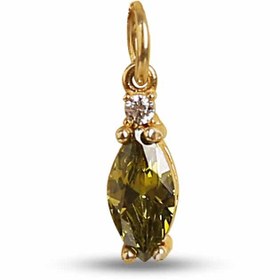 Resim Gümüş Ağustos Ayı Doğum Taşı Kolye Ucu /Peridot 