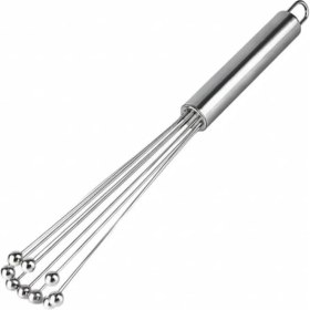 Resim Karokstore Paslanmaz Çelik Top Uçlu Çırpıcı - Ergonomik Saplı, Dayanıklı, Profesyonel Mutfak Aleti - Sos, Çorba, Krema, Yumurta Çırpıcı 