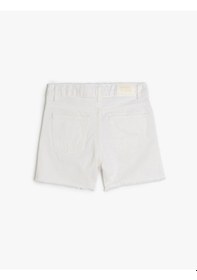 Resim Koton Pamuklu Düşük Bel Cepli Kot Şort Beyaz 5skg40033ad Beyaz 