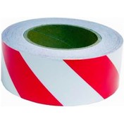 Resim Reflektif Fosforlu Şerit Çapraz Bant 5 Cm x 25 Metre Kırmızı Beyaz GLZ03902750 
