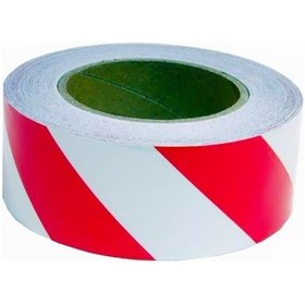 Resim Reflektif Fosforlu Şerit Çapraz Bant 5 Cm x 25 Metre Kırmızı Beyaz GLZ03902750 