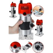 Resim Steiner 3000 Watt 6 Kademe Devir Ayarlı Formika Traşlama Freze Makinesi 6 MM Pens Kırmızı 