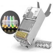 Resim SpeedUF Cat7 Metal Konnektör Rj45 Cat7 Jack + Kablo Ayraç (50lik Paket) 