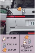 Resim Genel Markalar 3d Sticker 3lü Çizen Kediler Oto Sticker, Motorsiklet, Kask, Laptop Sticker 17x20 Cm Oto Aksesuar 