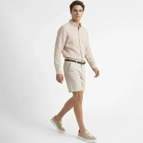 Resim Nautica Erkek Bej Regular Fit Keten Gömlek W65103T.1PS 